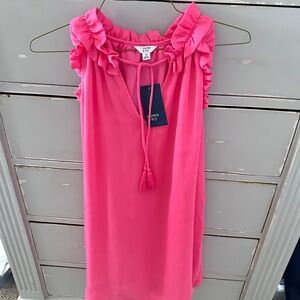Crown & Ivy Vibrant Pink peasant Dress